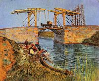 Le pont de l'Anglis a Arles avec lavandieres mai 1888